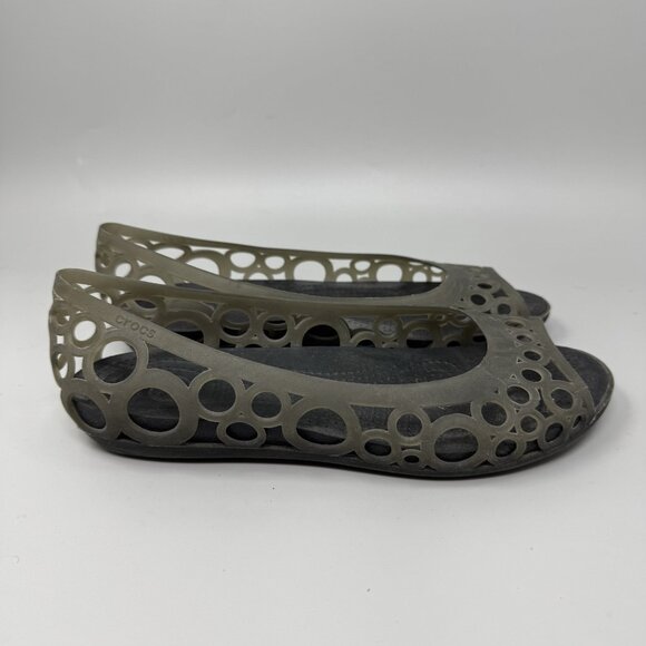 Crocs Women’s Adrina Open Toe Slip On Jelly Flats Size 8 - Picture 1 of 9